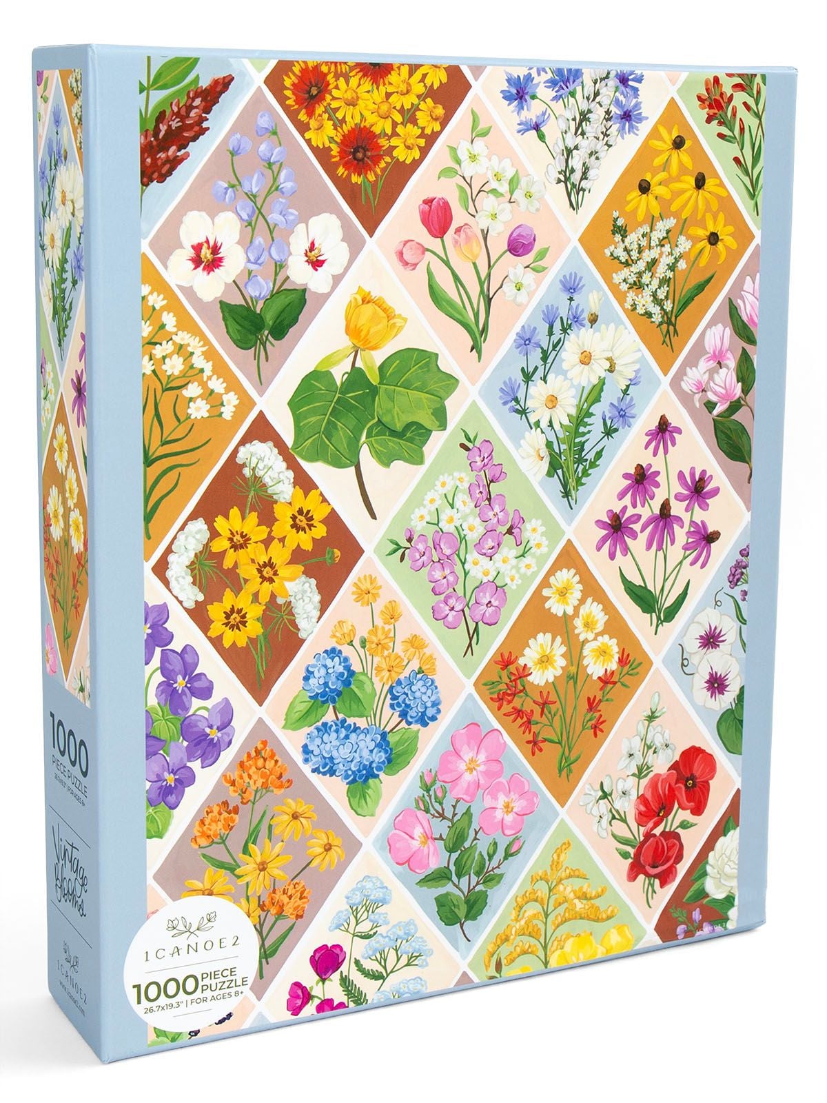 Vintage Blooms - 1,000 Piece Floral Jigsaw Puzzle - 1canoe2