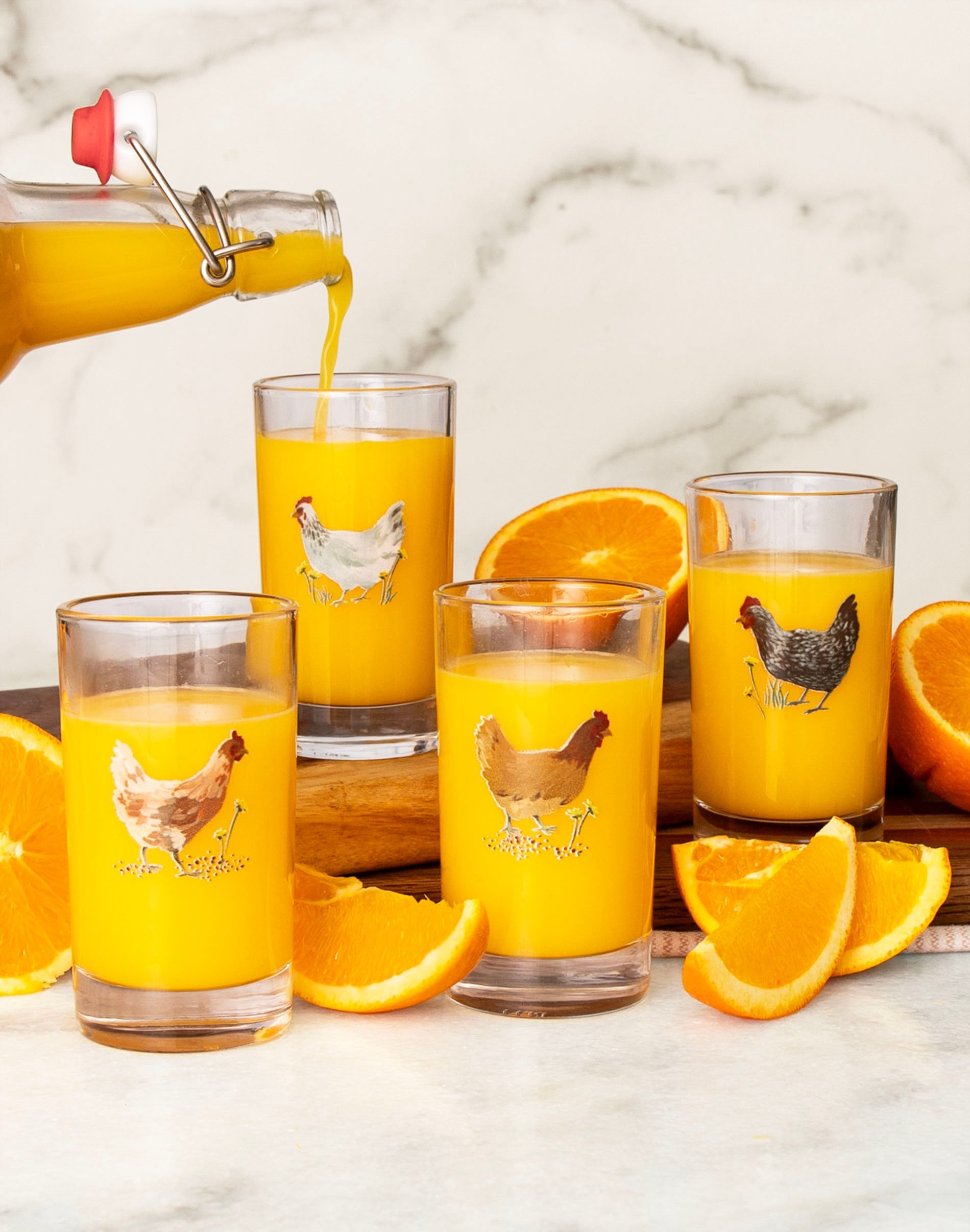 Chickens 6oz Mini Juice Glass Set - 1canoe2