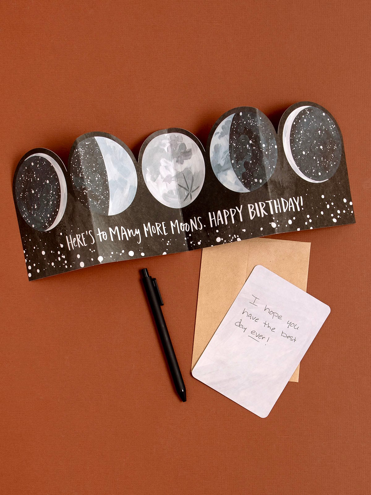 Many Moons Birthday Accordion Greeting Card - 1canoe2