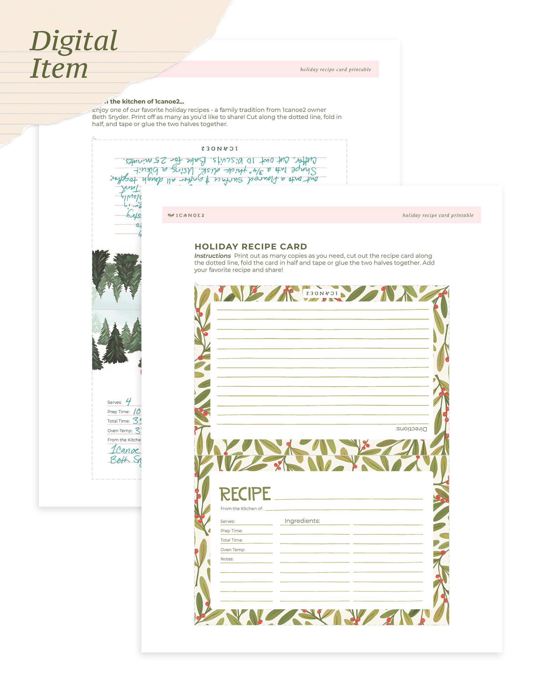 Digital Printable Holiday Recipe Card - 1canoe2 digital-printable-holiday-recipe-card-1canoe2
