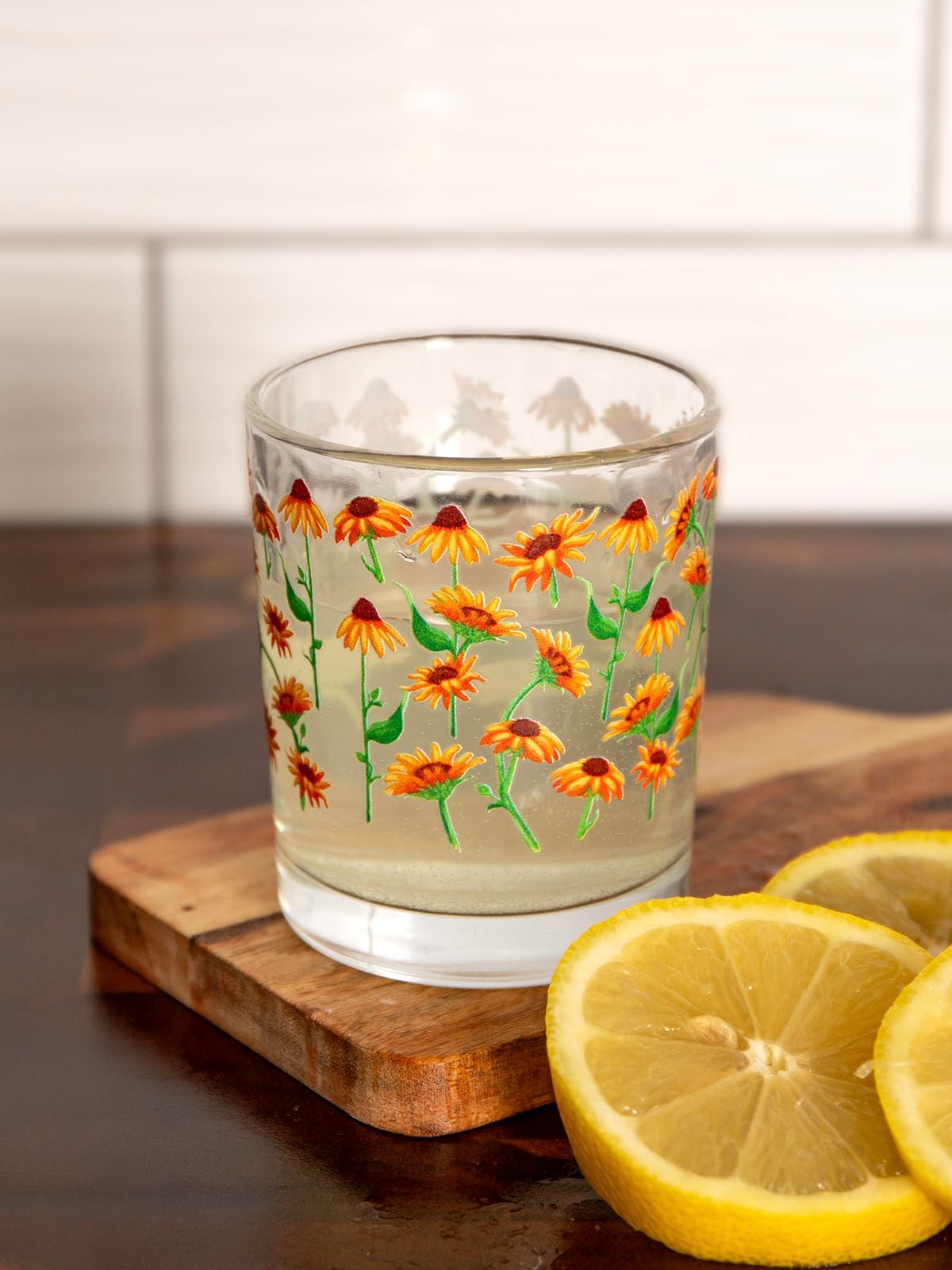 Sunflower Floral Short Juice Glass - 1canoe2