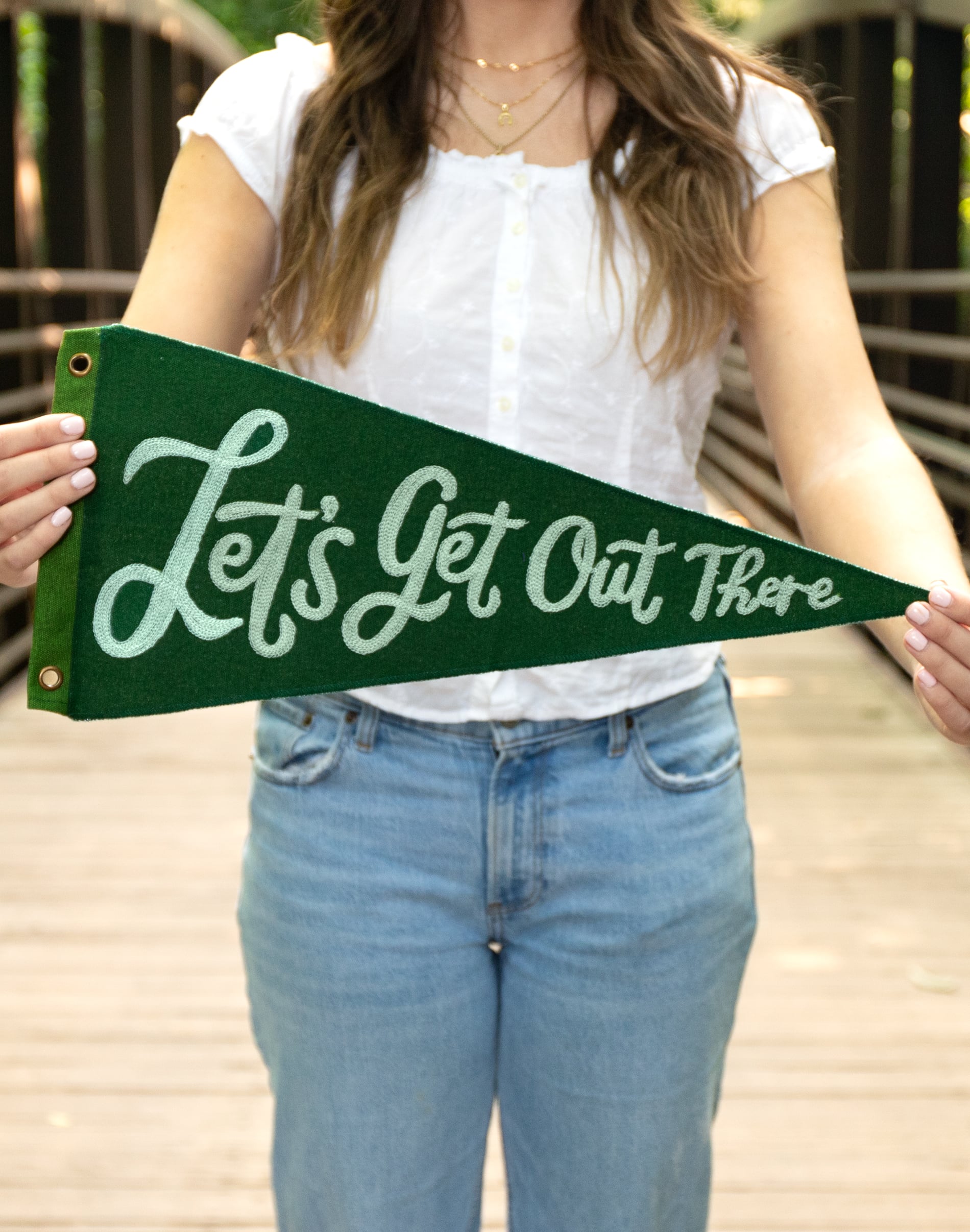 Let's Get Out There Pennant Flag - 1canoe2