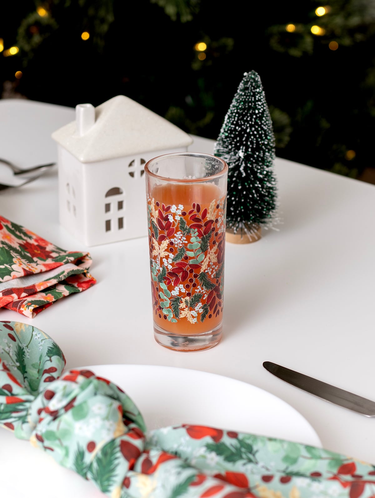 Winter Frost 7.25oz Tall Holiday Juice Glass - 1canoe2